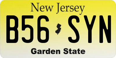 NJ license plate B56SYN