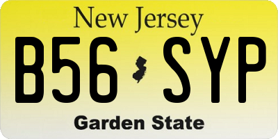 NJ license plate B56SYP