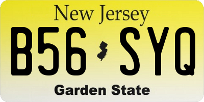 NJ license plate B56SYQ