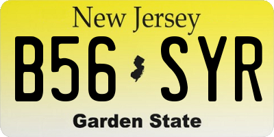 NJ license plate B56SYR
