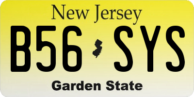NJ license plate B56SYS