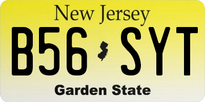 NJ license plate B56SYT