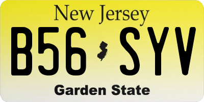 NJ license plate B56SYV