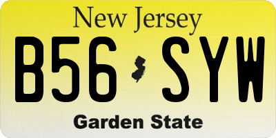 NJ license plate B56SYW