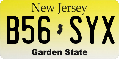 NJ license plate B56SYX