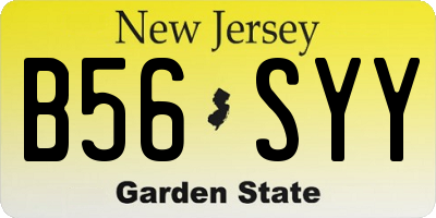 NJ license plate B56SYY