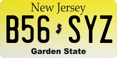 NJ license plate B56SYZ