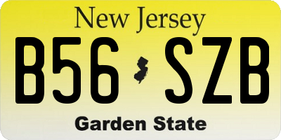 NJ license plate B56SZB
