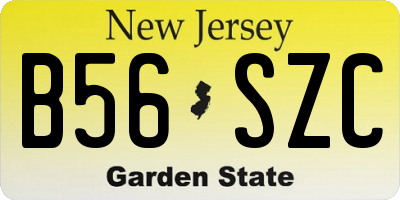NJ license plate B56SZC
