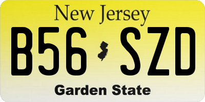 NJ license plate B56SZD