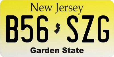 NJ license plate B56SZG