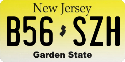NJ license plate B56SZH