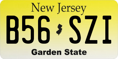 NJ license plate B56SZI