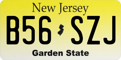 NJ license plate B56SZJ