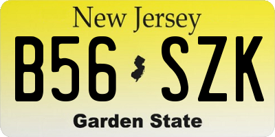 NJ license plate B56SZK