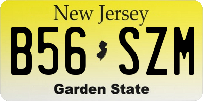 NJ license plate B56SZM