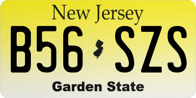 NJ license plate B56SZS