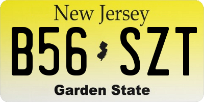 NJ license plate B56SZT