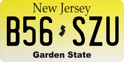 NJ license plate B56SZU