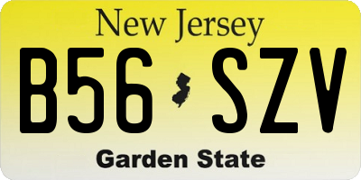 NJ license plate B56SZV