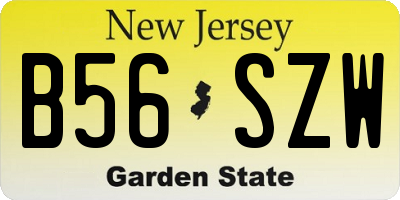NJ license plate B56SZW