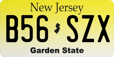 NJ license plate B56SZX