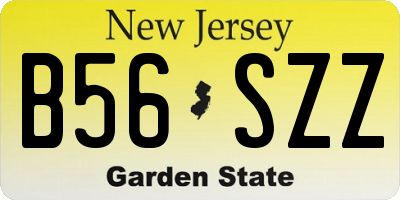 NJ license plate B56SZZ