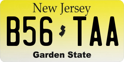 NJ license plate B56TAA