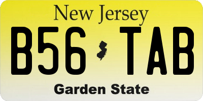 NJ license plate B56TAB