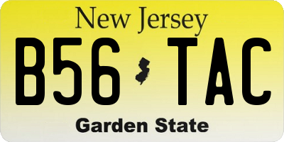 NJ license plate B56TAC