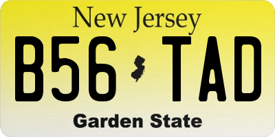 NJ license plate B56TAD