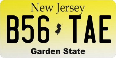 NJ license plate B56TAE