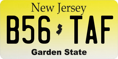 NJ license plate B56TAF