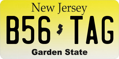 NJ license plate B56TAG