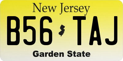 NJ license plate B56TAJ
