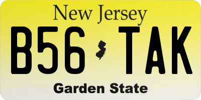NJ license plate B56TAK