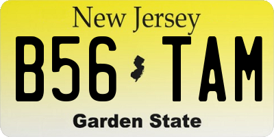 NJ license plate B56TAM
