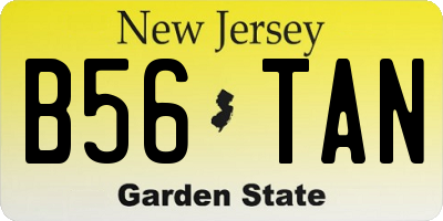 NJ license plate B56TAN