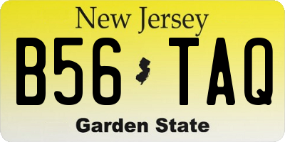 NJ license plate B56TAQ