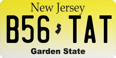 NJ license plate B56TAT