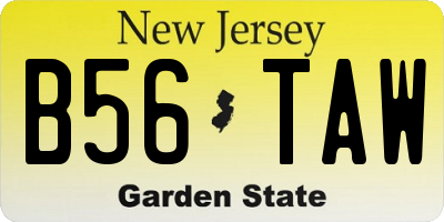 NJ license plate B56TAW
