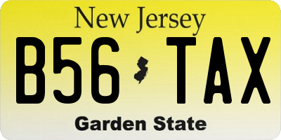 NJ license plate B56TAX