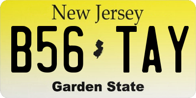 NJ license plate B56TAY