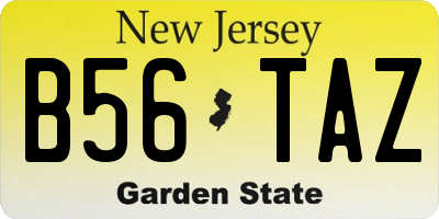 NJ license plate B56TAZ