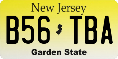 NJ license plate B56TBA