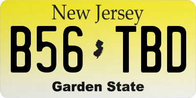 NJ license plate B56TBD