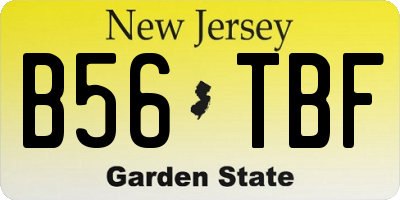 NJ license plate B56TBF