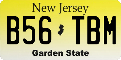 NJ license plate B56TBM