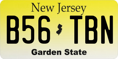 NJ license plate B56TBN