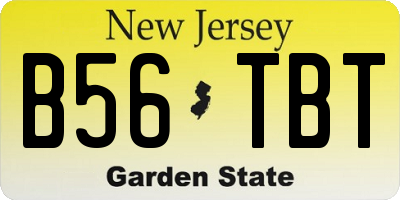 NJ license plate B56TBT